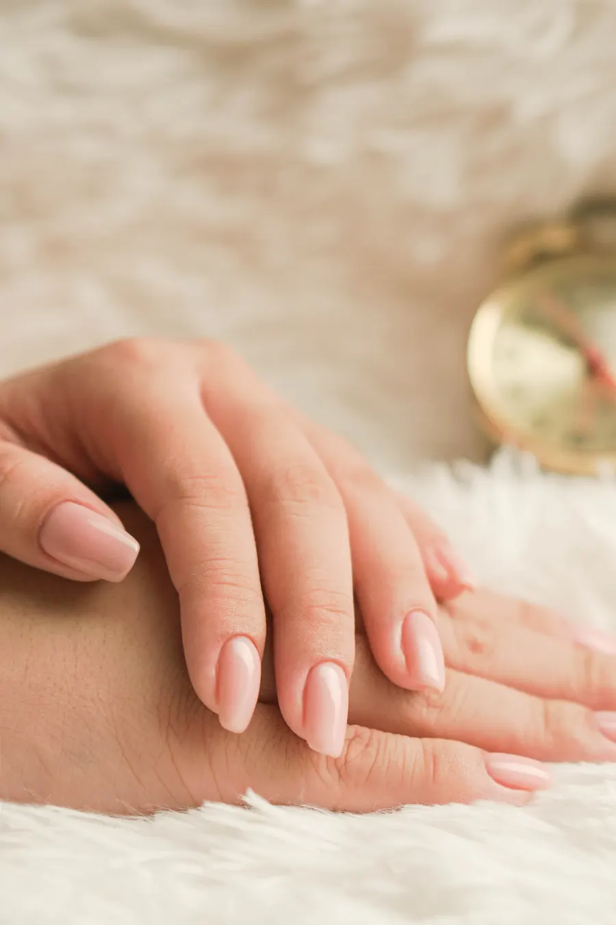 Soft glam manicure, natural finish